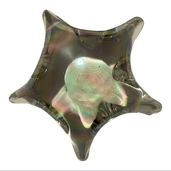 STAR paper weight hand blown glass iridescent. - Picture 7 of 10